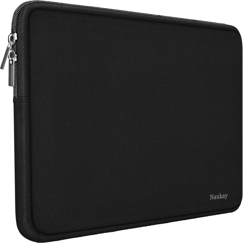 Naukay Laptop Sleeve Case 14 Inch  Resistant Neoprene Sleeve/Notebook Computer Pocket Case/Tablet Briefcase Carrying Bag for inch HP  Lenovo  Asus Notebook  Ultrabook  Black - Image 1